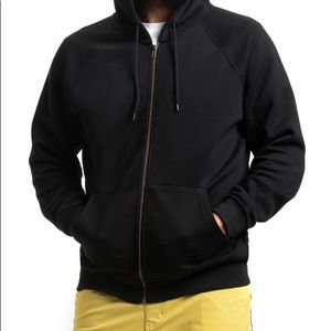 MENS ALL BLACK ZIP UP HOODIE EVERYDAY WEAR